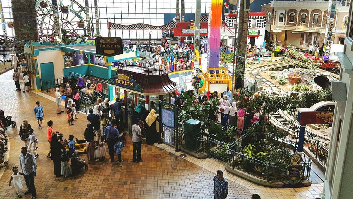 Overlooking the ticket stand inside of Fantasy Fair in Toronto, Ontario, Canada